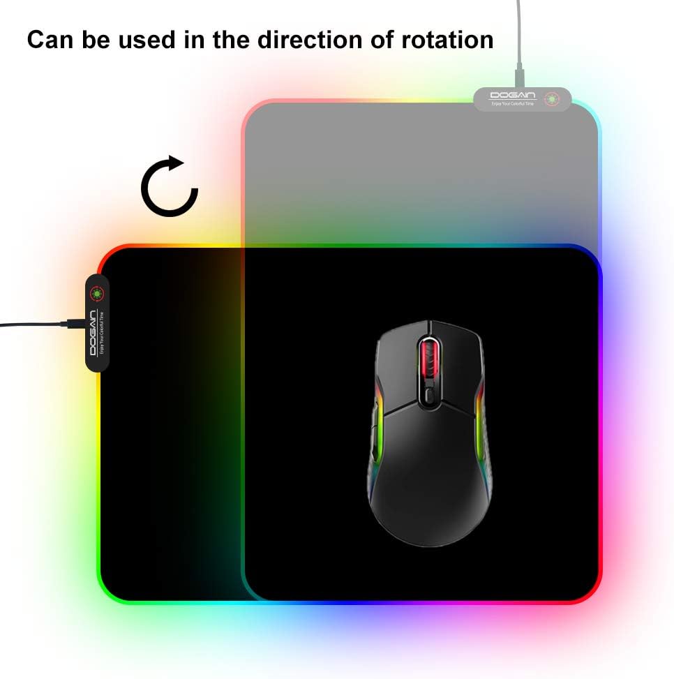 RGB Gaming Mouse Pad with 11 RGB Light up Modes,LED Gaming Pad,Non-Slip Rubber Based Computer Mice mat Medium Size(13.7” x 10.3”)
