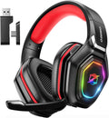 Ozeino 2.4GHz Gaming Headset Wireless with Flip Mic for Ps5, Ps4, PC, Gaming Headphones with USB-A & USB-C Transmitter, 40Hr Battery Gamer Headset for Laptop, Mobile, Mac
