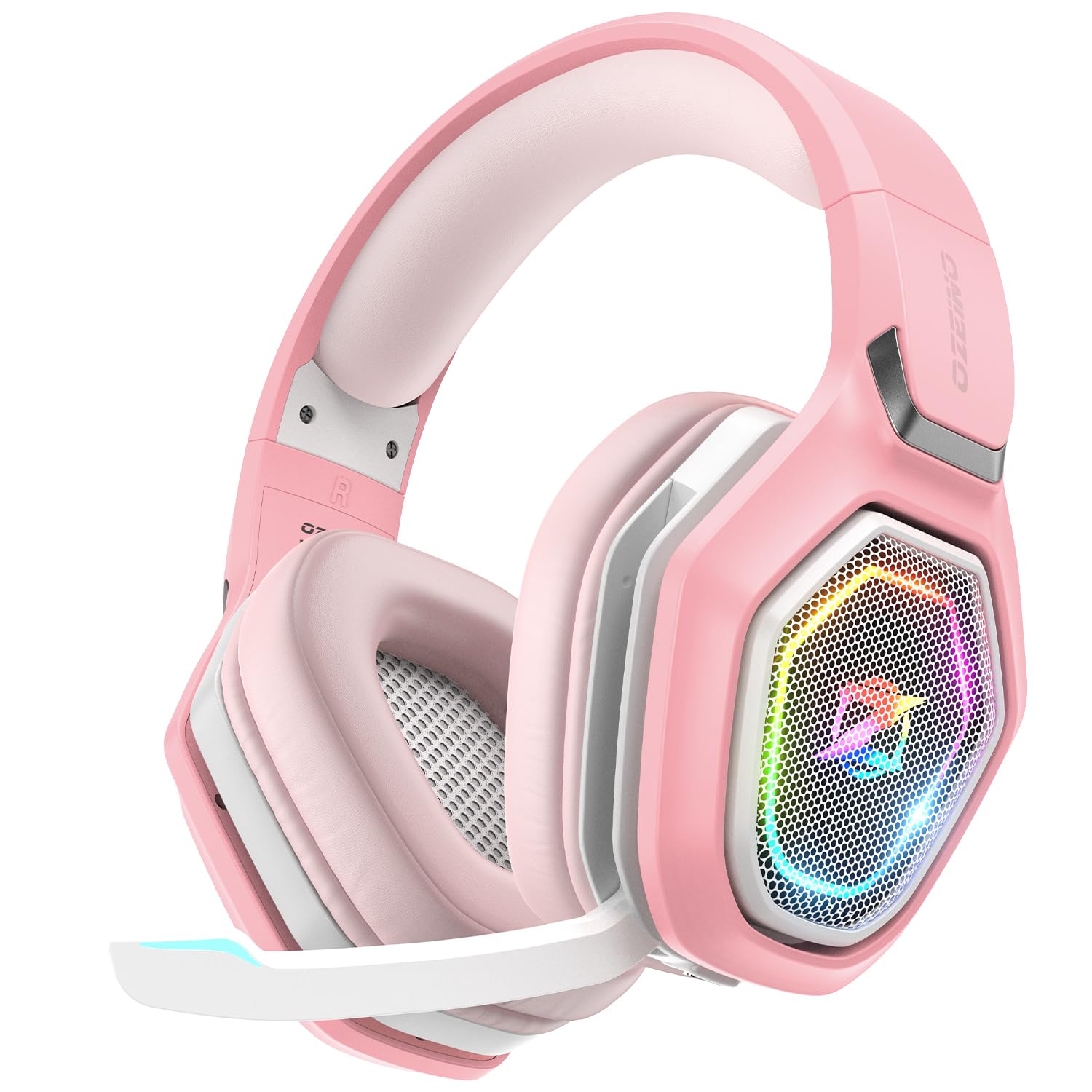 Ozeino 2.4GHz Gaming Headset Wireless with Flip Mic for Ps5, Ps4, PC, Gaming Headphones with USB-A & USB-C Transmitter, 40Hr Battery Gamer Headset for Laptop, Mobile, Mac