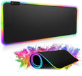 RGB Gaming XL Mouse Pad-14 Lights Modes-Large LED Mousepad- Extra-Large Size Soft Extra Extended Anti-Slip Rubber Base Computer Keyboard Mat 31.5X 11.8in