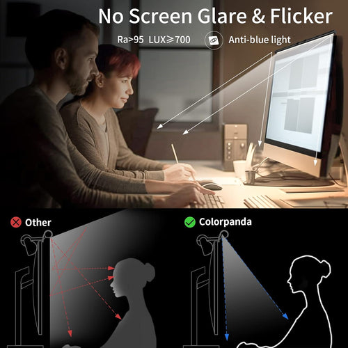 Monitor Light Bar, Fit for Curved/Flat Monitor, Eye-Care USB Reading LED Task Lamp with Touch Control, No Screen Glare Dimmable Desk Lamp Computer Monitor Light Bar for Screen Home Office