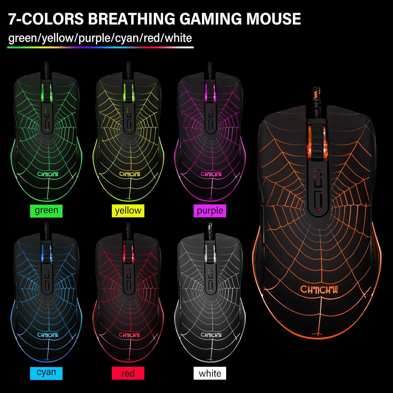 CHONCHOW Gaming Keyboard and Mouse for Mac PC PS5 PS4 Xbox One Gamers, RGB Backlit LED Mechanical Feel Keyboard with Multimedia Keys Number Pad, 104 Keys USB Desktop Computer Windows Keyboard