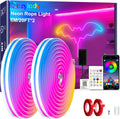 Cozylady 40Ft (20Ft *2 Rolls) RGB LED Neon Rope Lights for Bedroom, 12m LED Strip Lamp with Double Sided Adhesive Tape, App/Remote Control DIY Lights Decorate The Outdoor and Indoor of Your Home