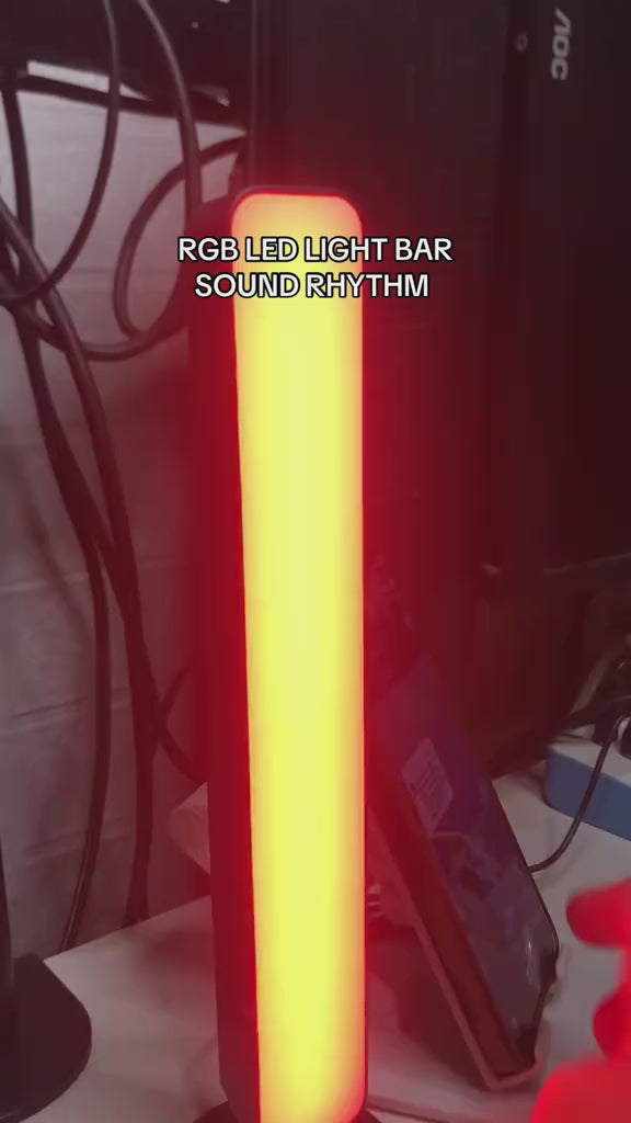 RGB Light Bar, Smart Music Sync RGB IC LED Lights Bars, USB Powered Ambient Lighting, Remote Control Color Changing Gaming TV Backlight, for PC Room Monitor Desk